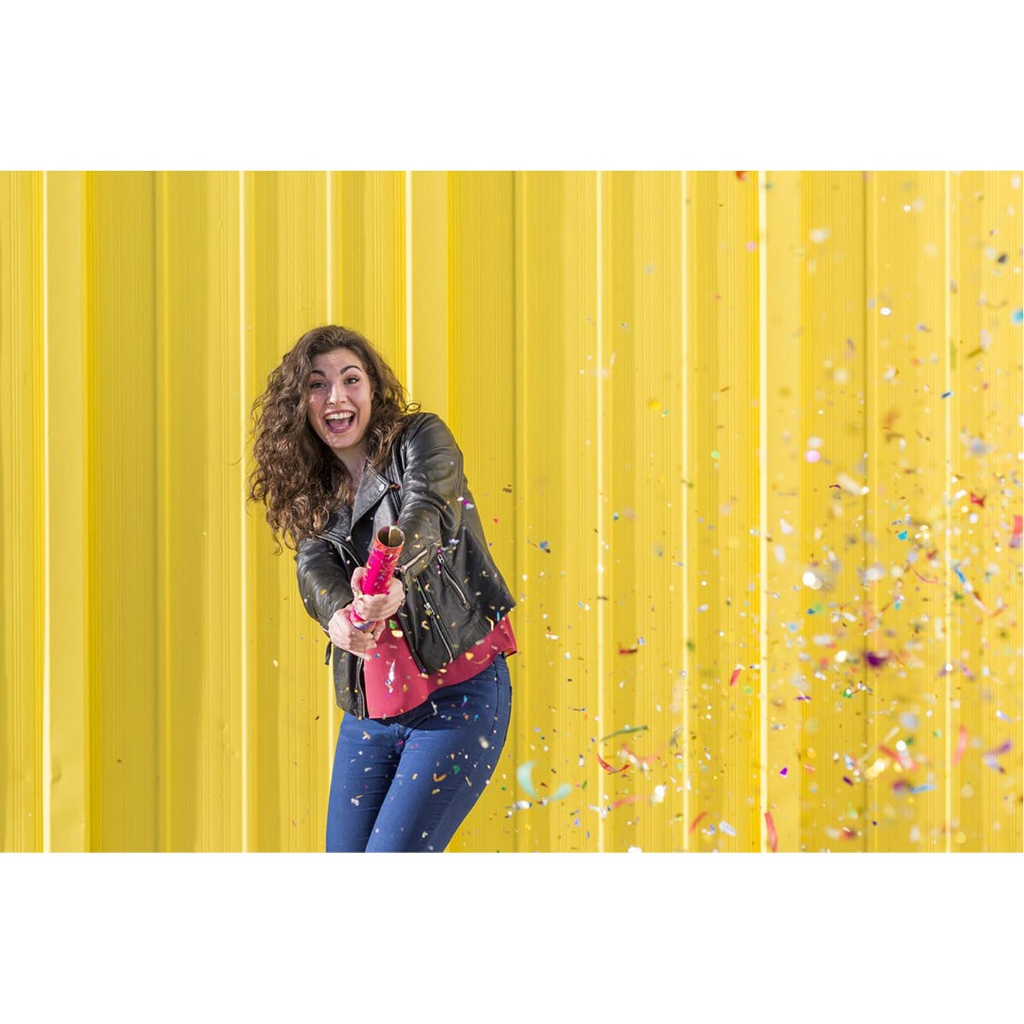 Confetti-Shooter 30 cm, bunt metallic